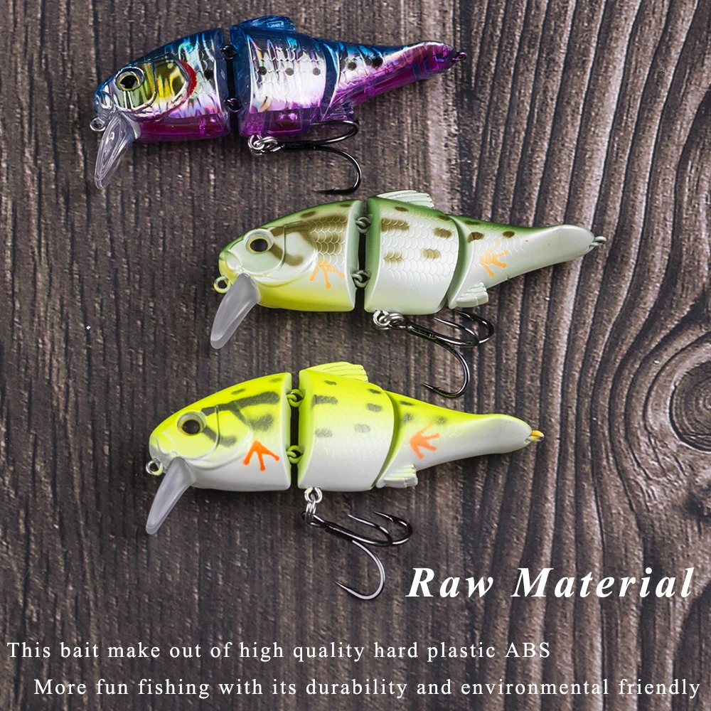 Chans Huang 7,5 cm 10,2g/2,95 Zoll 0,36 Unzen schwimmender Vib Swimbait 2 Gelenke Bass Barsch Forelle Angeln lockt künstlichen Segment Köder – Detail 4