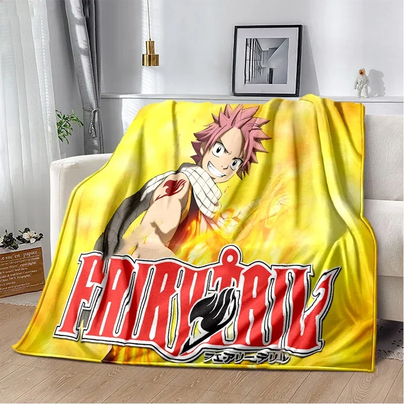 3D Print Anime Fairy Tail Blanket Soft Sofa Cover Throw Blanket Fleece Tapestry Lightweight Warm Bed Blankets for Bedroom Couch