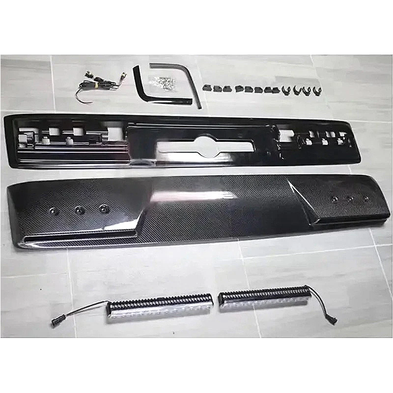 Para benz w463 w464 g350 g400 g500 g63 g65 fibra de carbono seca real 19-2022 spoiler dianteiro da asa do telhado com 2 acessórios da lâmpada led