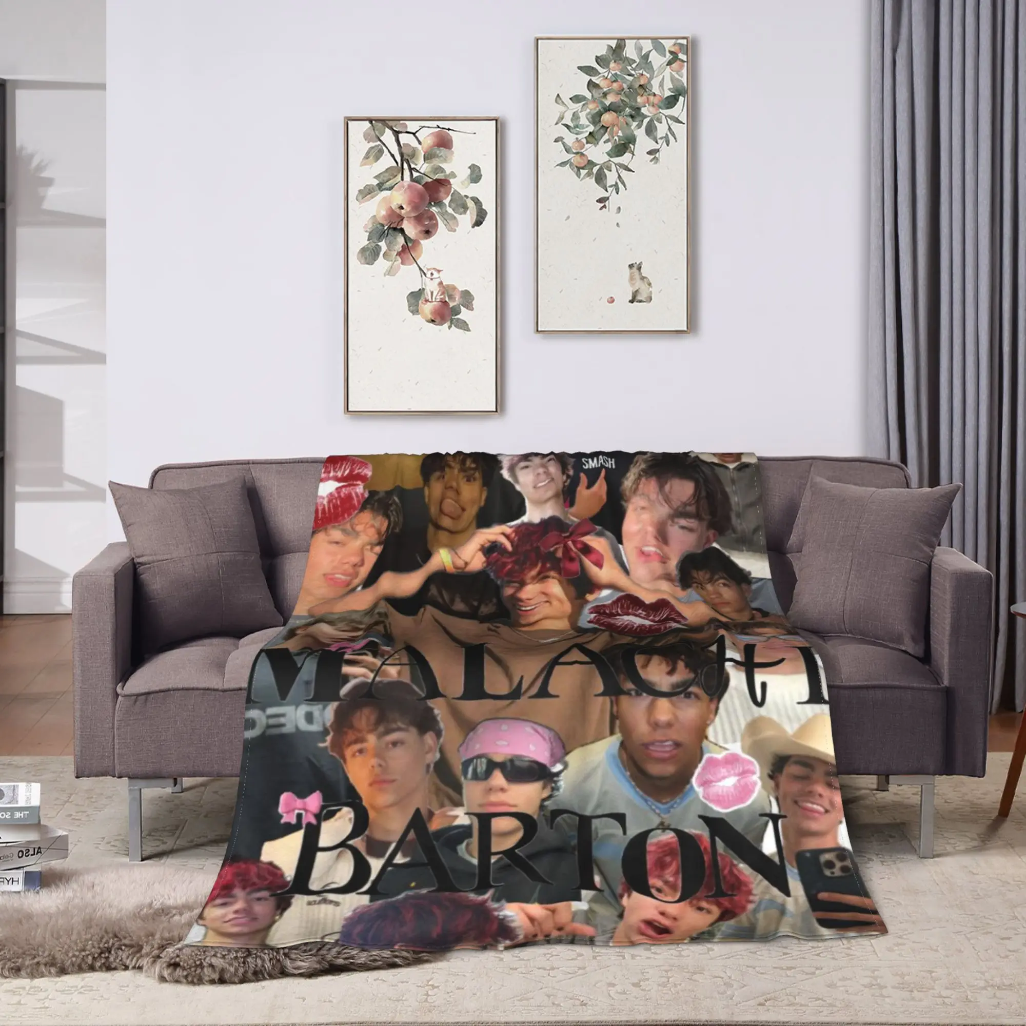 Malachi Barton Actor Tour  Flannel Blanket  Soft Warm Throw Blanket for Couch Bed Travel Funny Bedspread Sofa Bed Cover