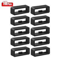 10pcs/5pcs/4pcs Black White Watchband 18mm 20mm 22mm 26mm Strap Loop Ring Silicone Rubber Watch Bands Accessories Holder Locker