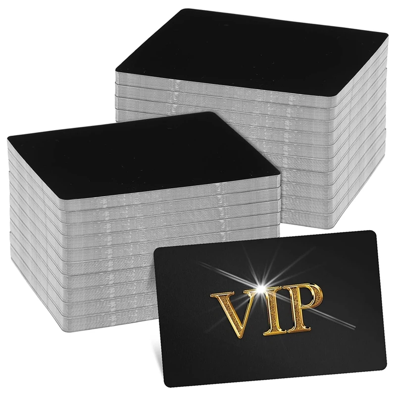 

A26F-300 Pieces Metal Engraving Blanks,Multipurpose Aluminum Sheet Aluminum Black DIY Business Card Blanks