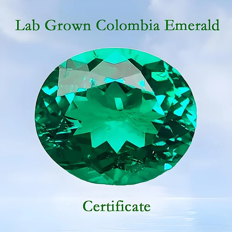 

Lab Grown Colombia Emerald Oval Shape Hand Cut Hydrothermal Emeralds for DIY Jewelry Making Materials Selectable AGL Certificate