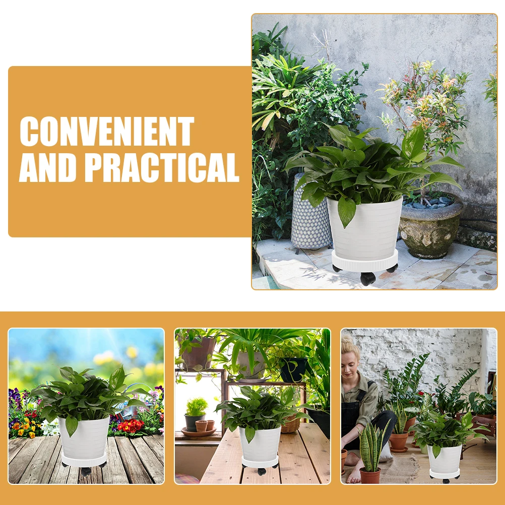 

Plant Stand With Wheels Heavy Duty Rolling Base For Flowerpots Sturdy Metal Tray Holder Movable Garden Pot Dolly Flowerpot