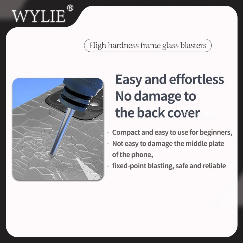 WYLIE Glass Breaker Blasting Pen For Mobile Phone Back Rear Housing Cover Replacement Glass Removal Repair Tools