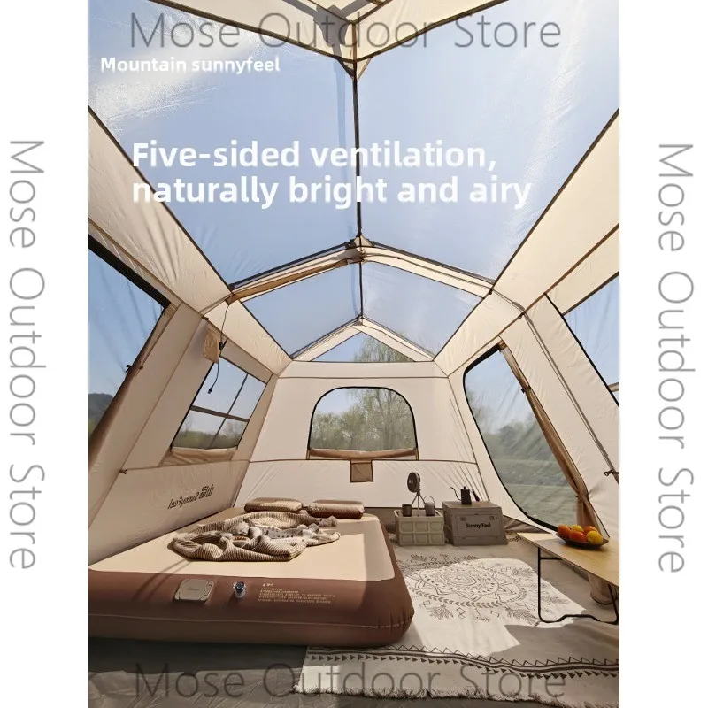 Mountain roof ridge 13 automatic quick-opening tent canopy 2-in-1 vinyl sunscreen camping