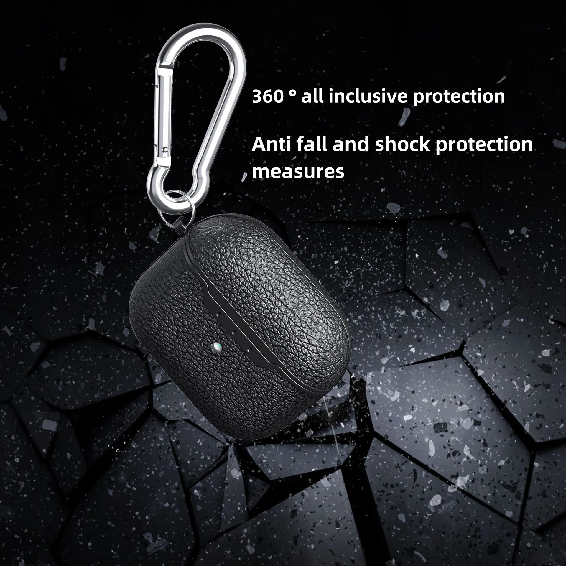 2024 novo para airpods 4th gen USB-C coque luxo lichia padrão design anti queda casos protetores para airpods 4 th/3 capa funda