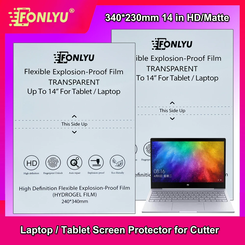 FONLYU 14 Protectores de Pantalla para Tablets y Laptops de 11 Pulgadas para Máquina de Corte de Plotter, Micas de Hidrogel TPU para iPad Air Pro, Películas Protectoras
