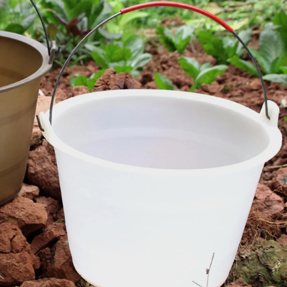 2pcs Heavy Duty Plastic Cement Bucket Anti-Fall Construction Site Storage Barrel Multi-Use Painting Mixing Bucket