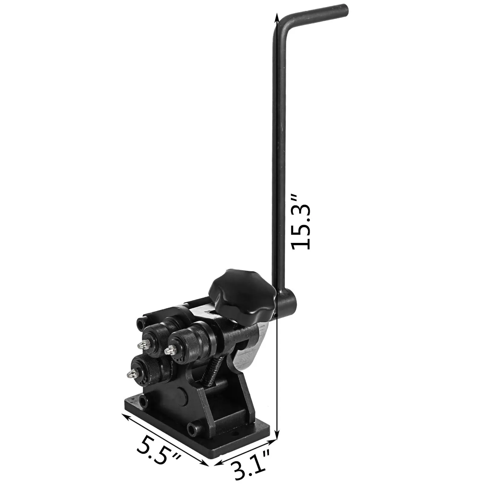 Manual Plate Steel Ring Bender 13-1/2inch Single Pinch Portable Hand Crank Ring Handle Rolling 3inch And Larger Circular Rings