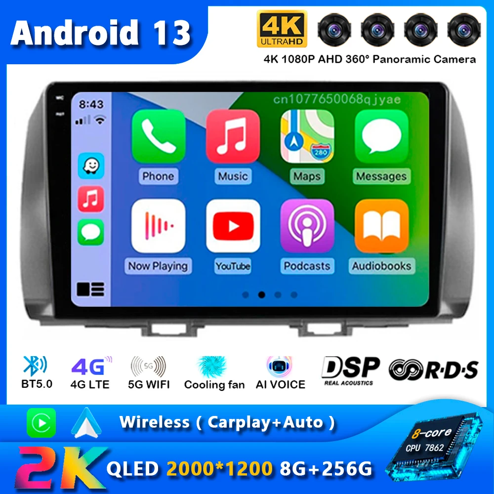 

Android 13 Carplay авто для Toyota bB 2 QNC20 2005 2006 2007 2008 2009 - 2016 мультимедийный плеер стерео GPS WIFI + 4G автомобильный радиоприемник DSP