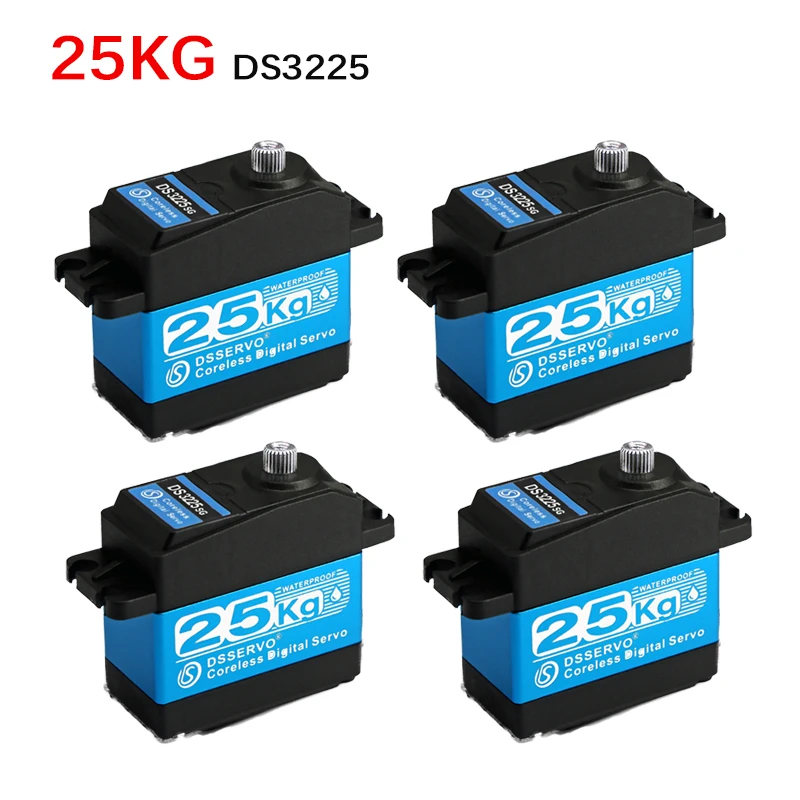 Upgraded 4Pcs Dsservo Waterproof Servo 25Kg High Speed Servo Metal Gear Digital Servo RC Baja Servo For 1/8 1/10 RC Cars