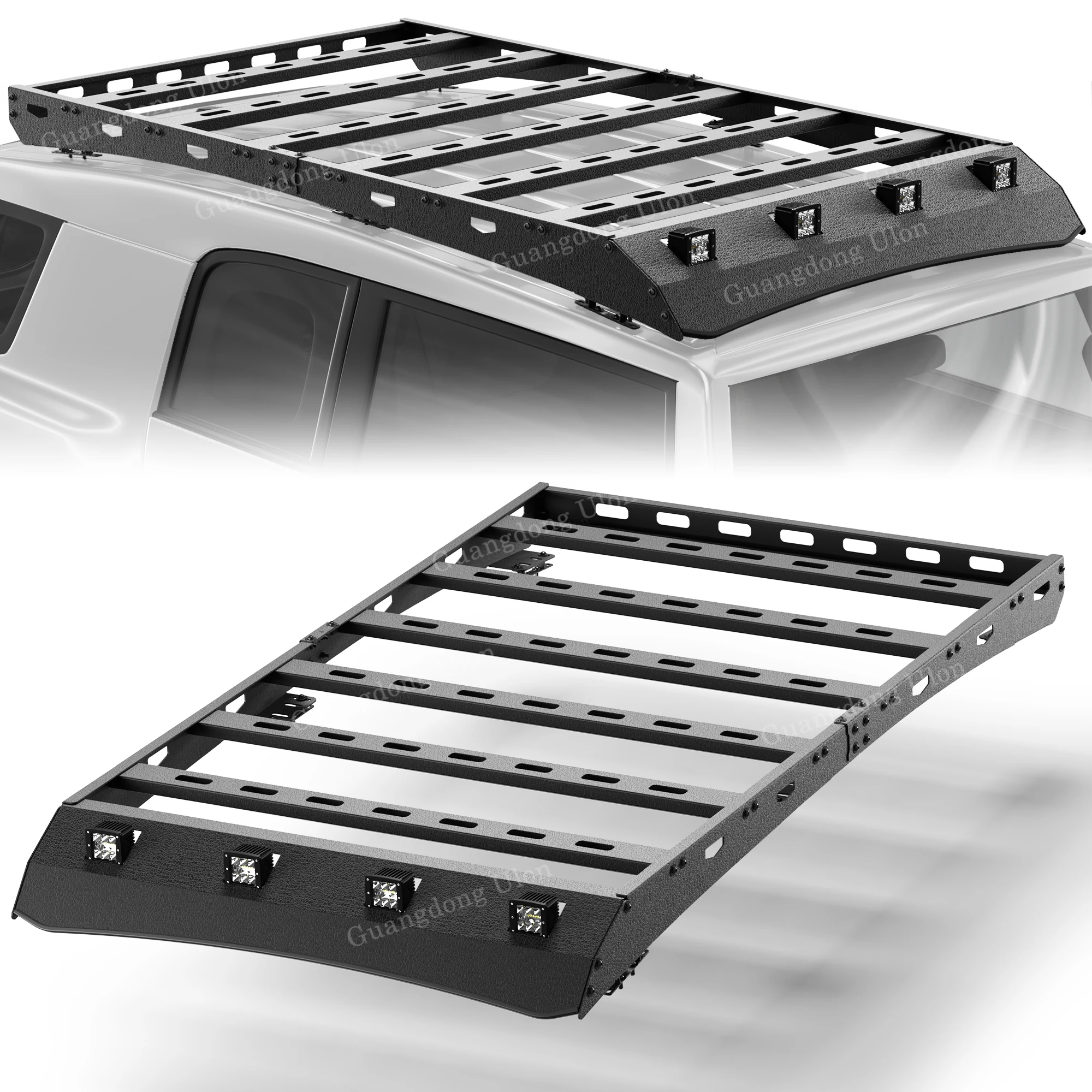 

Ulon Roof Rack For 2006-2014 T-oyota FJ Cruiser Cargo Carriers Luggage Storage Holder Heavy Duty Basket Carbon Steel Cross Bars