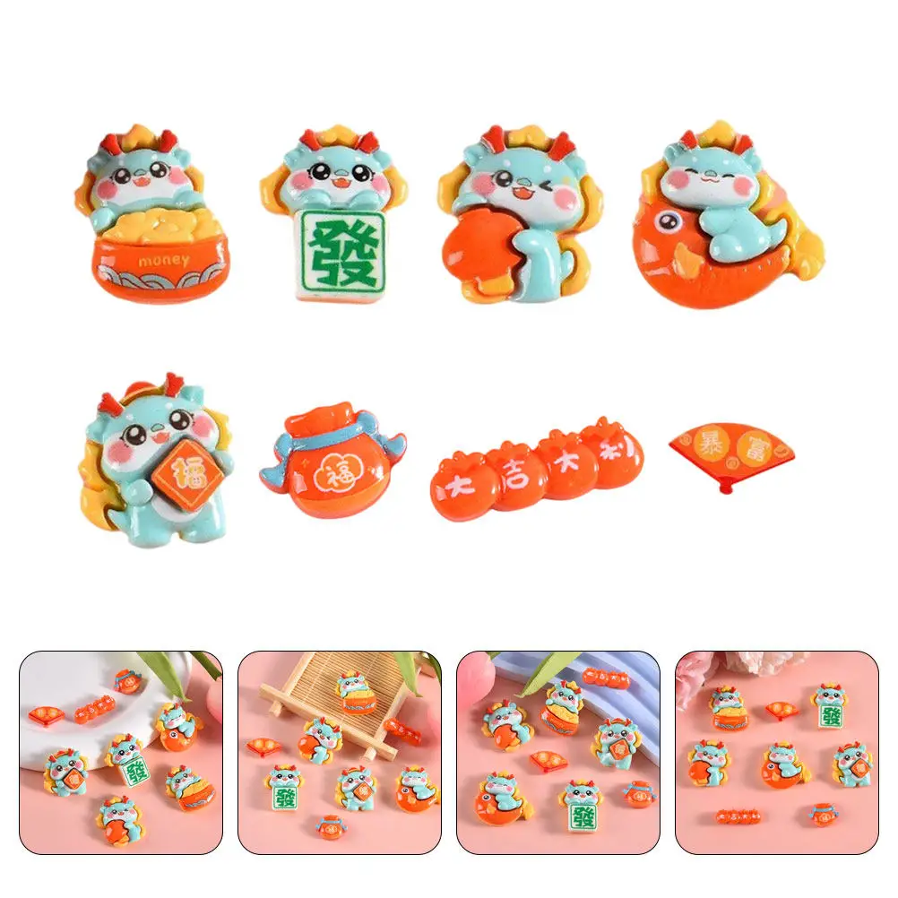 

8Pcs Resin Flatback Charms DIY Craft Kit Phone Cover Decor Fridge Sticker Notebook Adornment Creative Gift Making Supplies