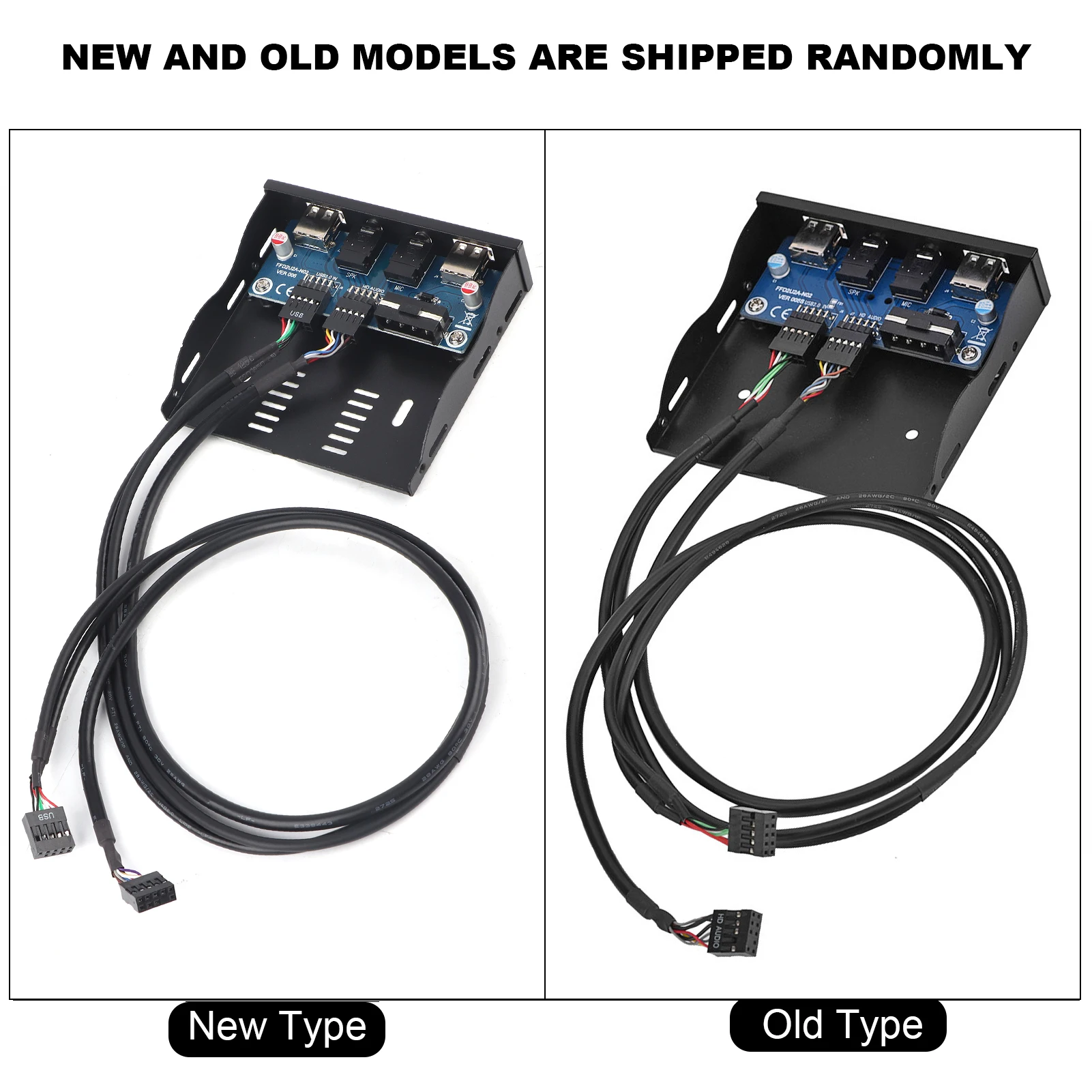 لوحة أمامية مرنة USB2.0 HDAUDIO مقاس 3.5 بوصة 9Pin إلى 2 واجهة USB2.0 مع ميكروفون صوت #6