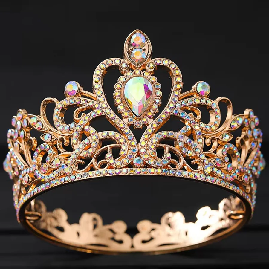 Baroque round Diadem Bridal Wedding Dress Crown Royal Queen King Tiaras Jewelry Accessory for Special Occasions
