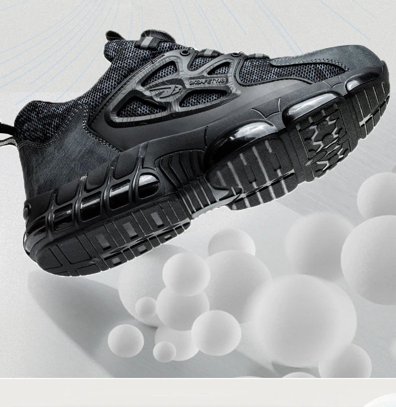 Rotating Button New Safety Shoes Men Anti-smash Anti-puncture Work Shoes Fashion Men Sport Shoes Security Protective Boots