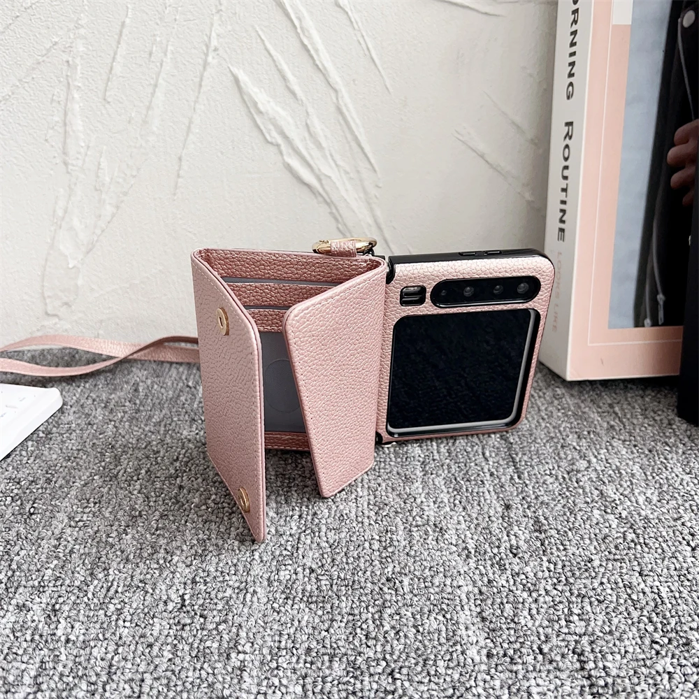 لهواوي بورا X 5G الحبل حافظة جلدية Crossbody حزام الكتف حافظة للبطاقات محفظة قابلة للطي حامل هاتف حامل بطاقة حقيبة صور