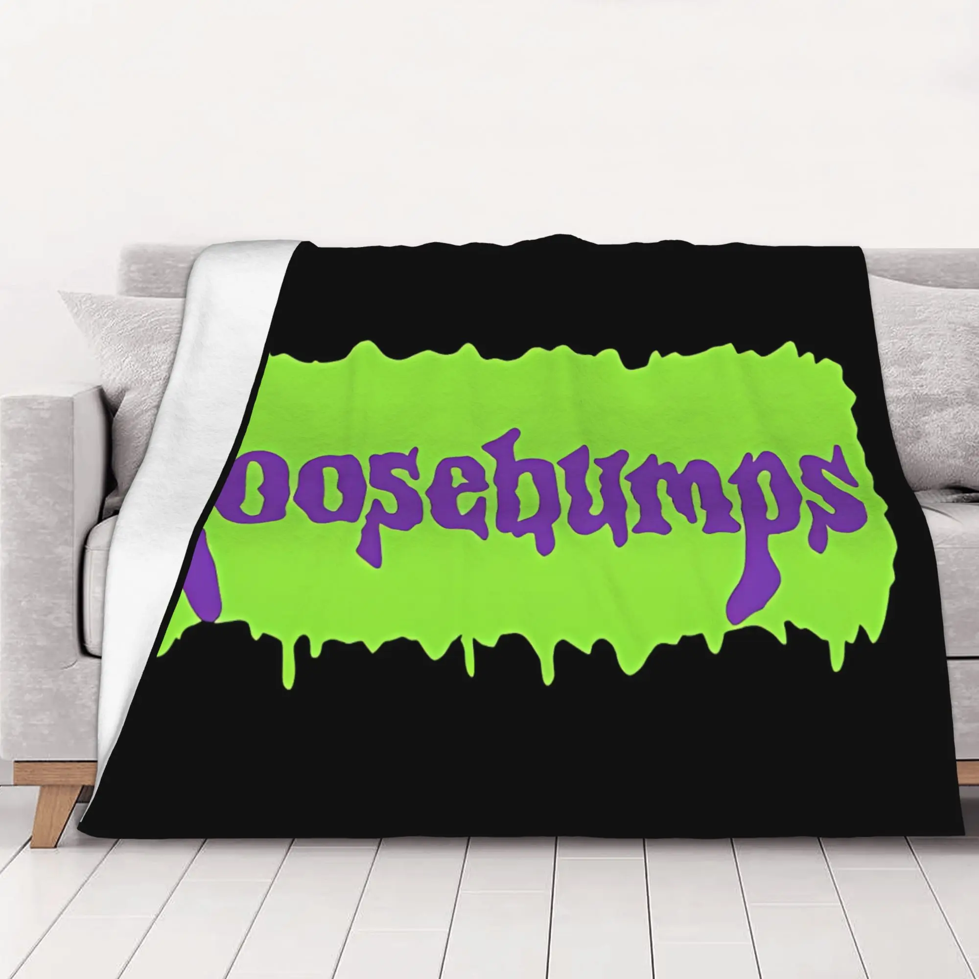 1PC home Cutecore Logo Green And Purple Goosebumps Blanket Super Cosy Plush Home Living Room Sofa halloween