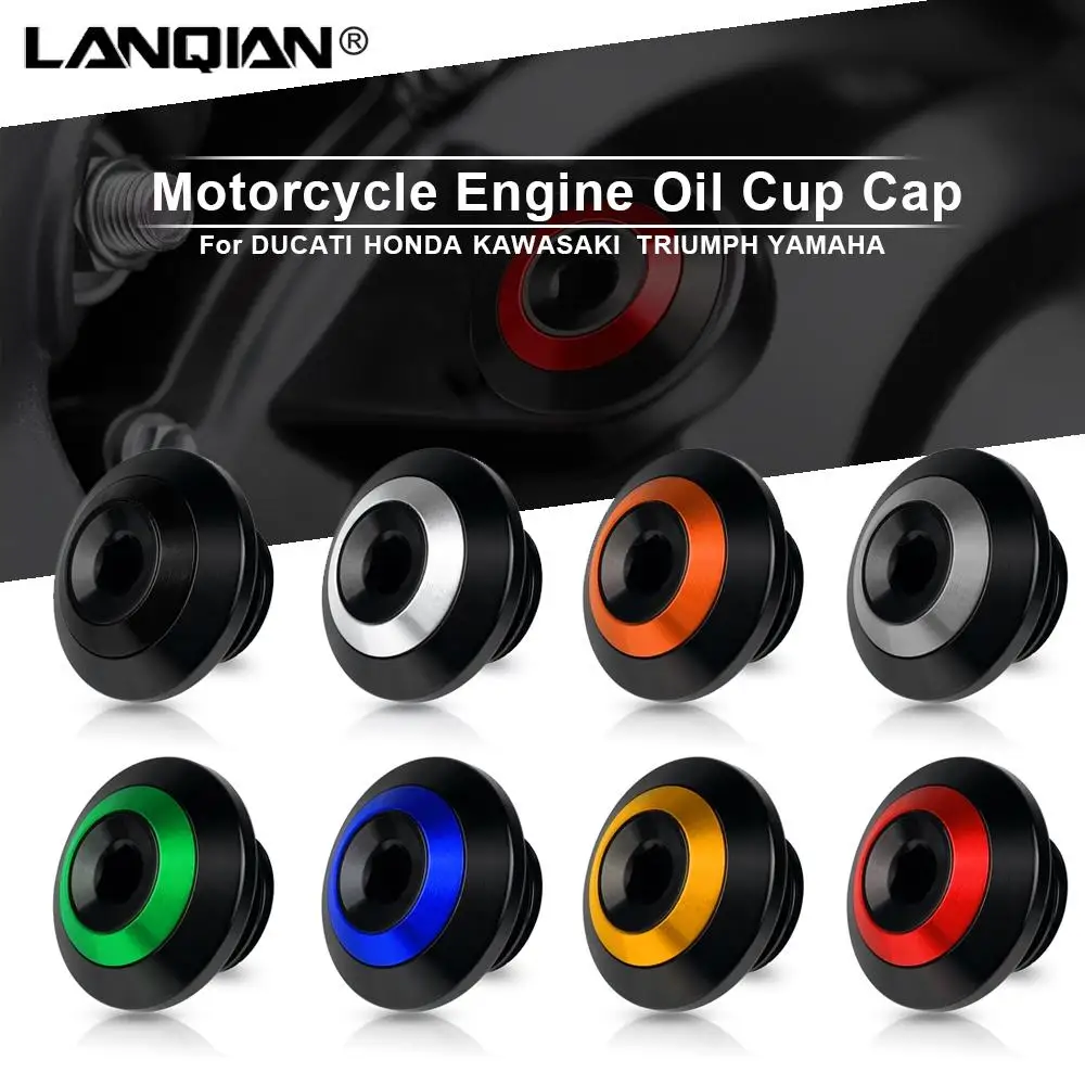 

M19*2.5 Aluminum Oil Filter Cup Engine Plug Cover For Ducati HYPERMOTARD MONSTER MULTISTRADA PANIGALE 748 749 916 999 Parts