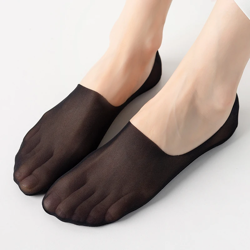 5Pairs Frauen Unsichtbare Boot Socken Atmungsaktive Silikon Non-slip Ultra-dünne Socke Hausschuhe Hohe Qualität Elastische Eis Seide low Sox – Detail 8
