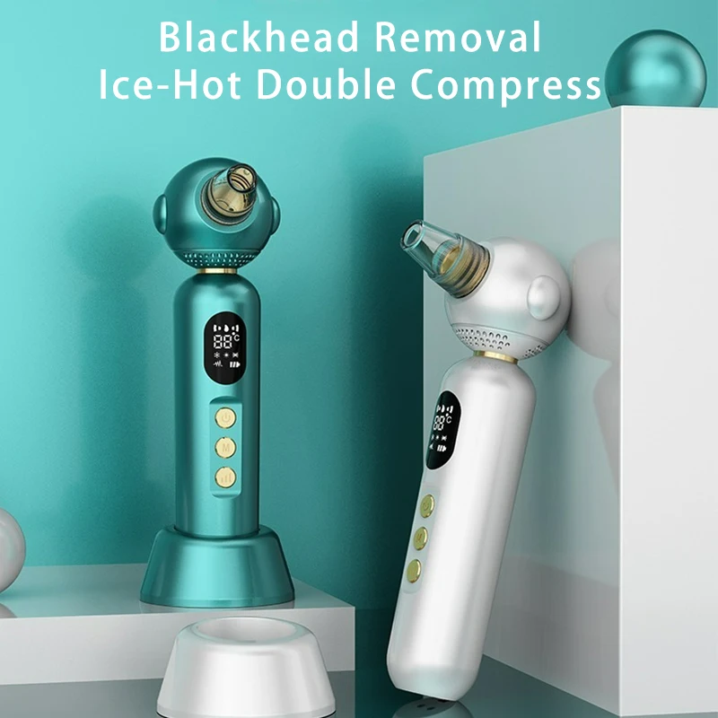 แบบพกพา Blackhead Remover สูญญากาศ Pore สิวทําความสะอาดจมูกประคบร้อนและเย็น Face Skin Care อุปกรณ์ Home Beauty Instrument