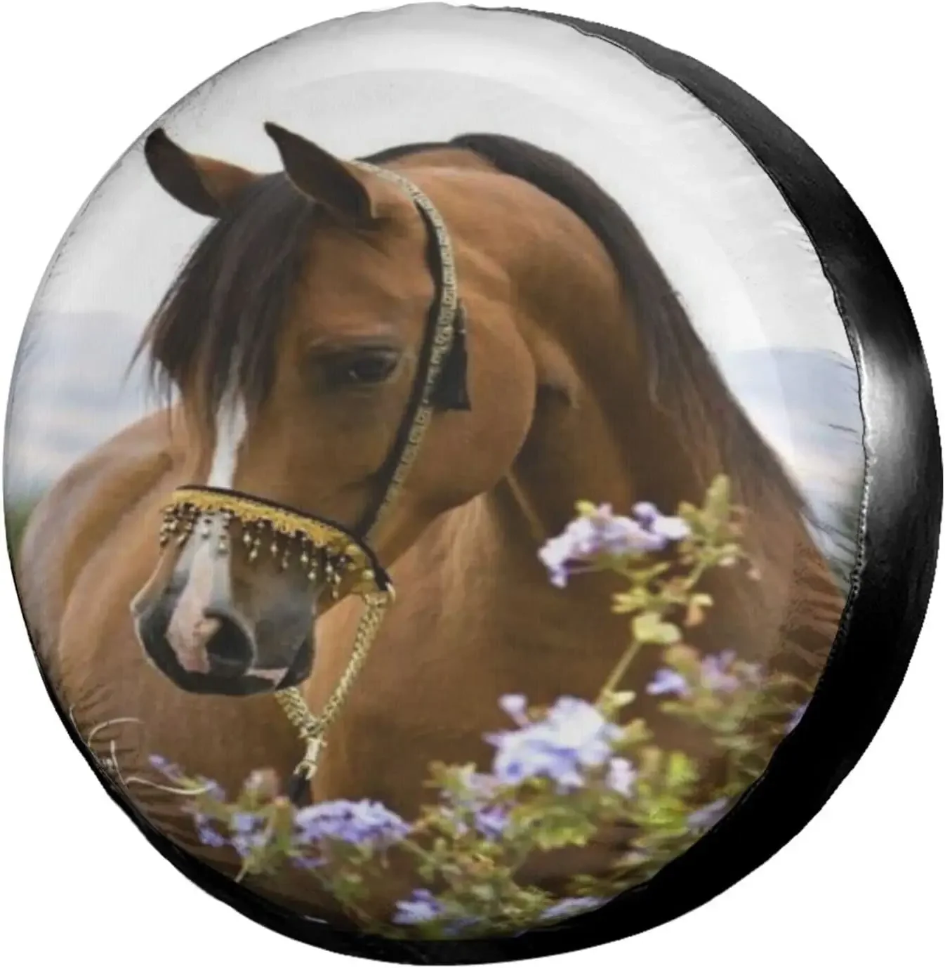 

Delerain Horse Spare Tire Covers for RV Trailer SUV Truck and Many Vehicle, Wheel Covers Sun Protector Waterproof (16 Inch