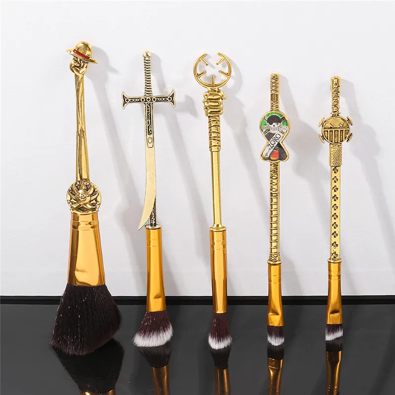 Classic Japan Anime One Piece Makeup Brushes Set Cosplay Luffy Blush Nose Eye Shadow Eyebrow Brush Figures Zoro Ghost Cosmetic