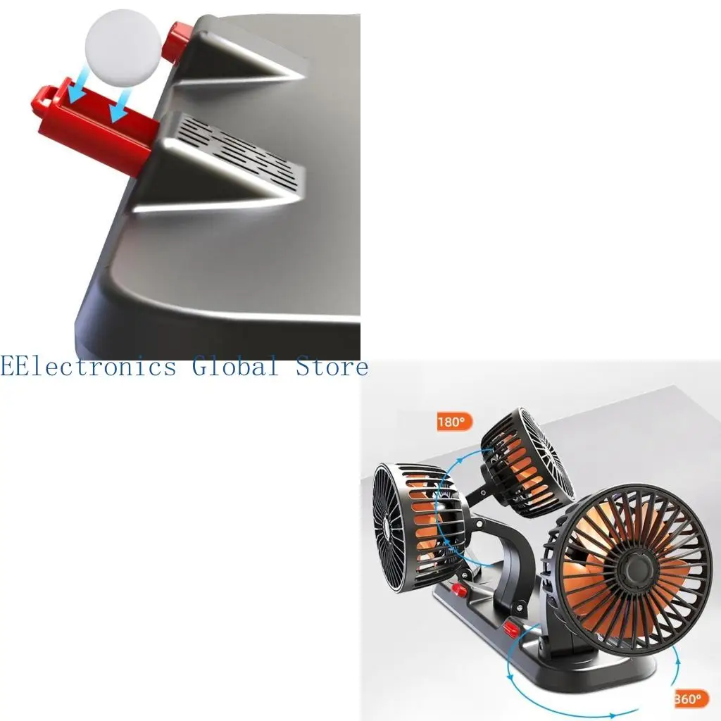 

462B Car Cooling Fans USB 5V 12V 24V 3 Head Cigarette 2 Speeds Car Fan