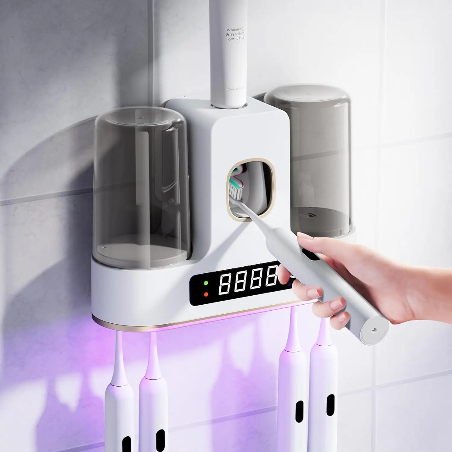 

Toothbrush Holders for Bathrooms with Air-Drying, Toothbrush Holders for Bathrooms, Toothbrush Holder Kids, Toothpaste Holder fo