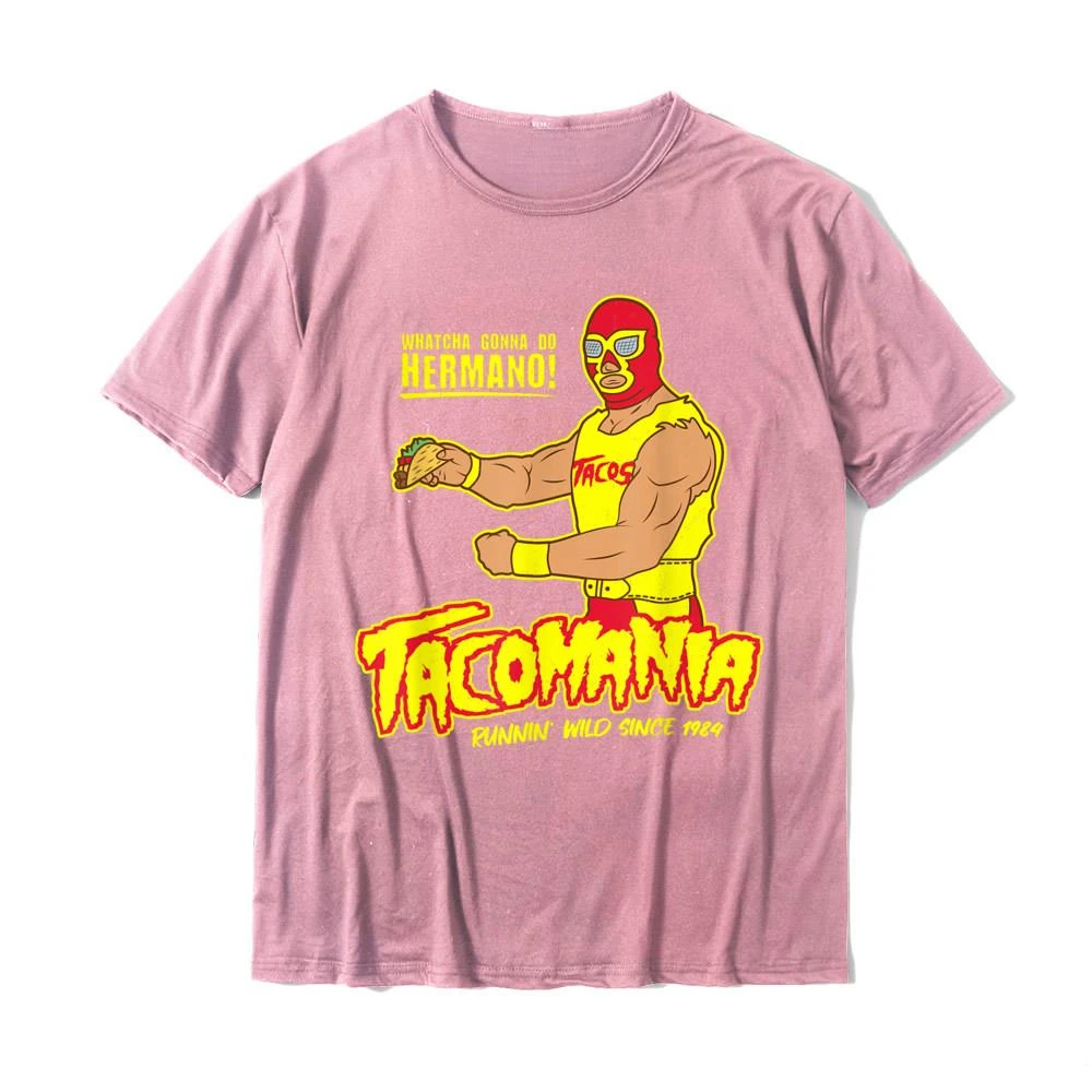Tacoma Fun Taco Wrestling Luchador Printed T-shirt Unisex Kawaii Top Cotton Short Sleeved Loose Fitting Clothing image 2