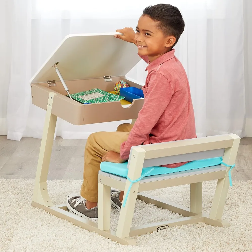 Children's Desk, Creative Tilted Integrated Learning Desk, Suitable for Children Aged 3-8, School, and Family Children's Desks