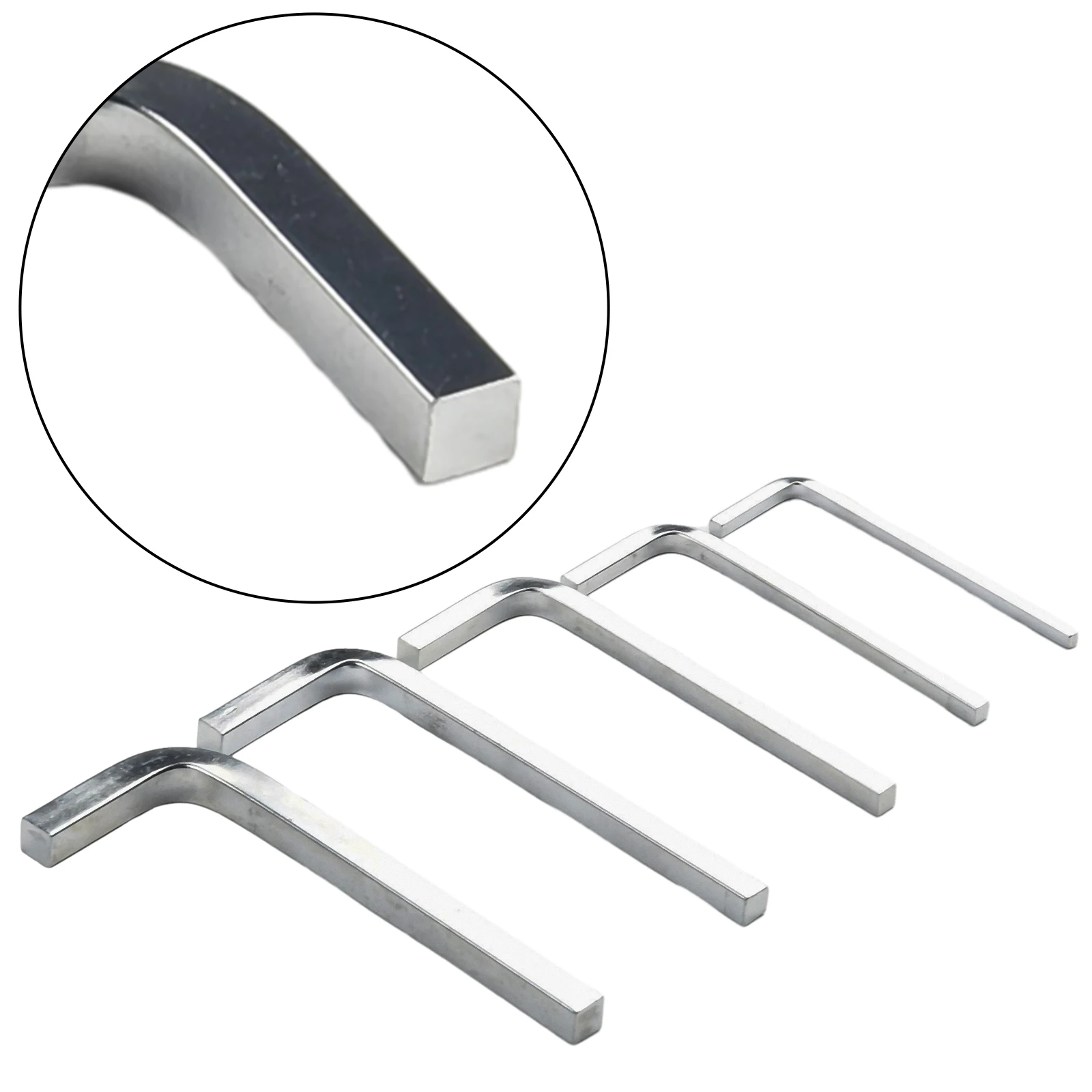 

L Shape Square Head Wrench Set 5Pcs Silver Color Chromium Vanadium Steel Screwdriver for Tightening Square Screws