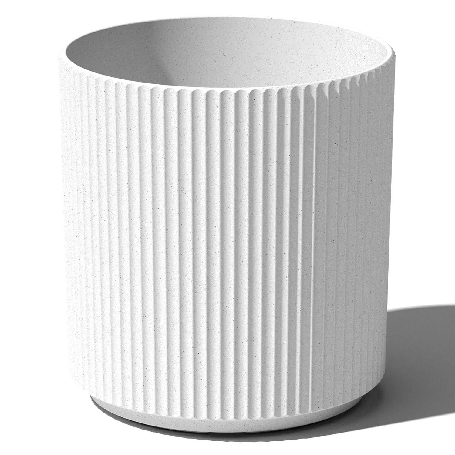 Demi 20 in. Round White Plastic Planter DMV20W, Customized