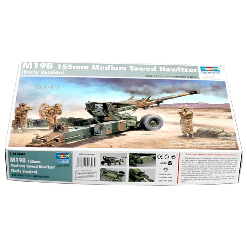 Trumpeter 02306 1/35 US M198 Medium Towed Howitzer Artillery Early Version Military Gift Plastic Assembly Model Toy Building Kit