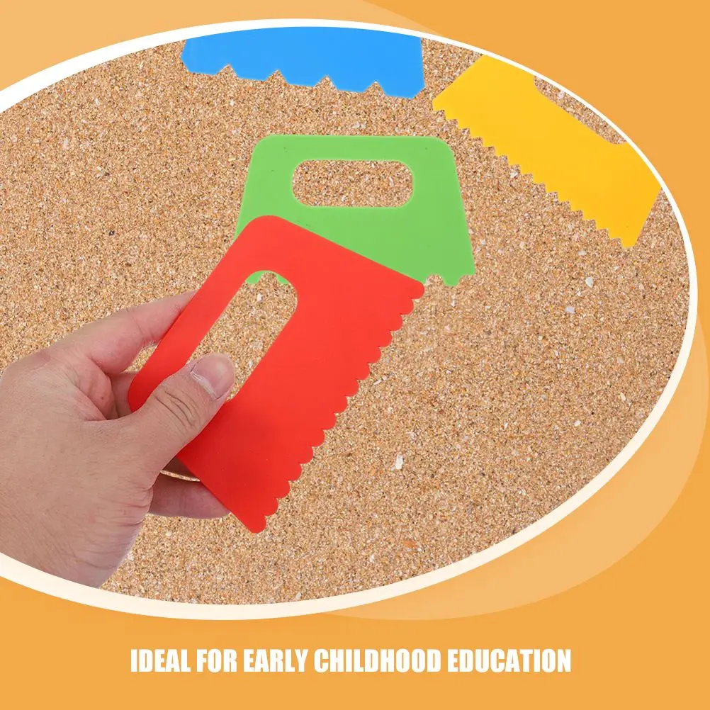 12 Pcs Sand Painting Brush Plastic Craft Scraper Tool Children Colorful Pigment Drawing Set Paint Scraping Kit Project