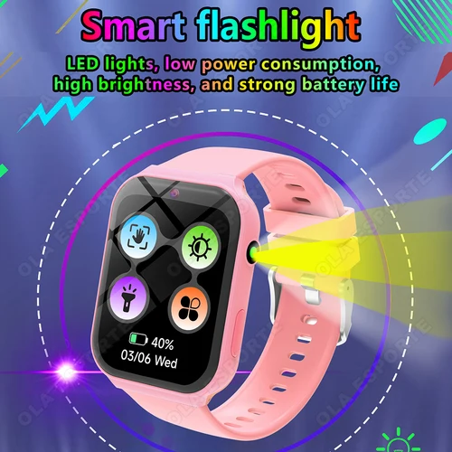 Imagen 2 del producto Nuevo reloj inteligente para niños GPS HD Bluetooth llamada mensaje de voz SOS despertador impermeable inteligente para niños Control remoto foto reloj