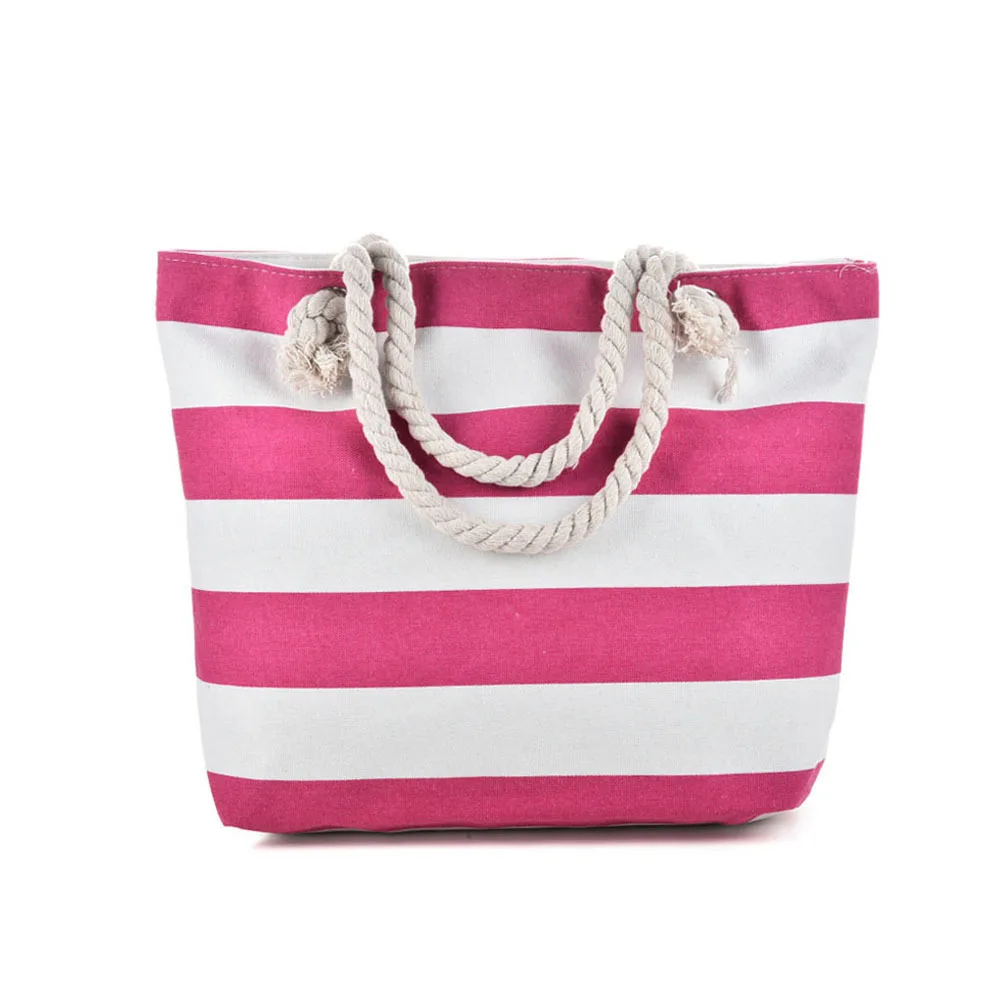 High QualityNew Striped Beach Underarm Single Shoulder Canvas Bags for Women