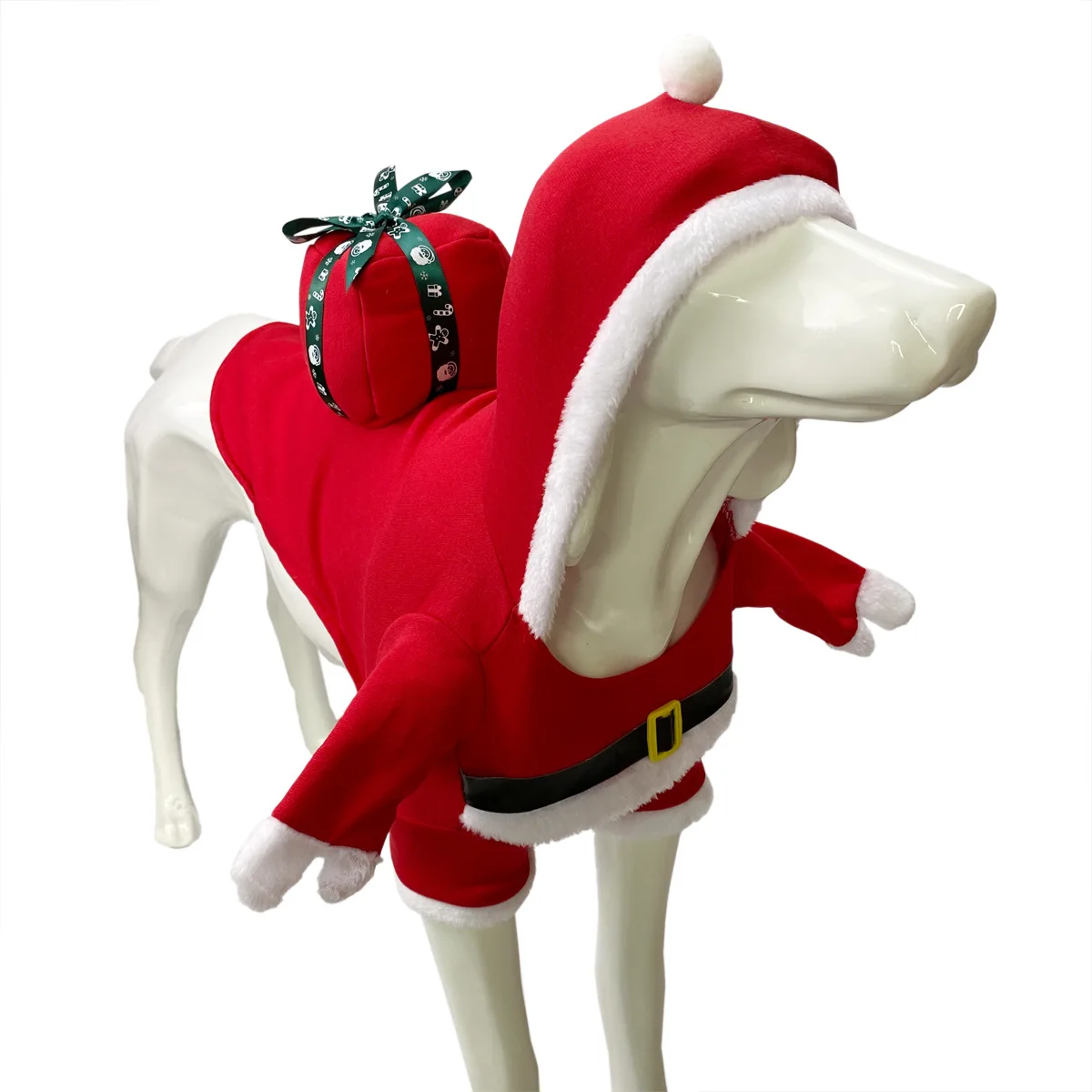 Christmas Halloween Dog Costume Warm Winter Dog Clothes Velvet Dog Hoodie Shirt Outfit Xmas Dress up Clothing for Large Dogs