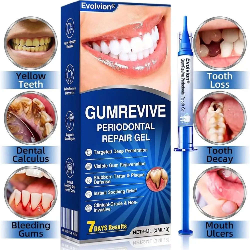 Professional Natural Oral Health Care Kit Instant Soothing Relief Tartar Plaque Gum Repair Gel GUMREVIVE Periodontal Repair Gel