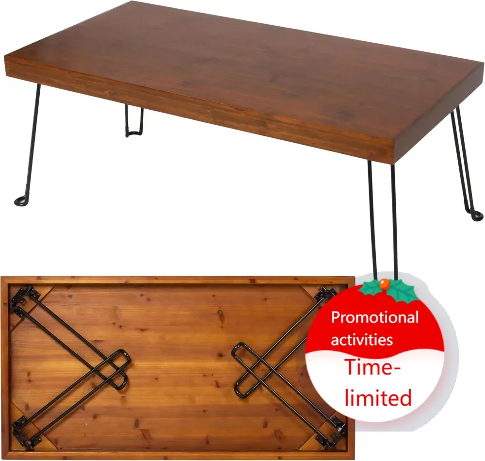 

Hot salesCollapsible Wooden Coffee Table - Foldable Light Wood Desk for Small Spaces, Patio & Home Office