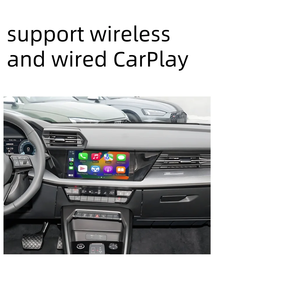 Wireless Apple CarPlay for Audi A3 2021-Current MIB3 System Android Auto Interface Plug and Play iPhone Mirroring Rear Camer