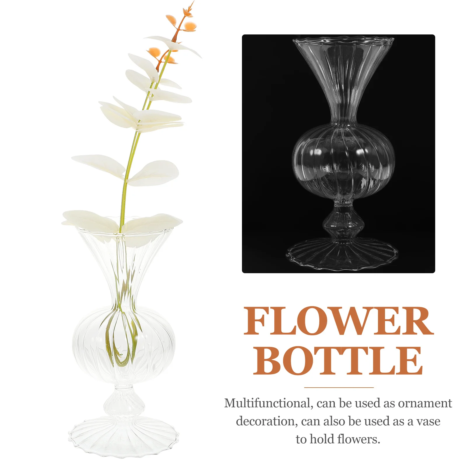 

Creative Colorful Glass Vase Thick Flat Bottom Decorative Flower Holder Vase for Home Living Room Garden Bedroom