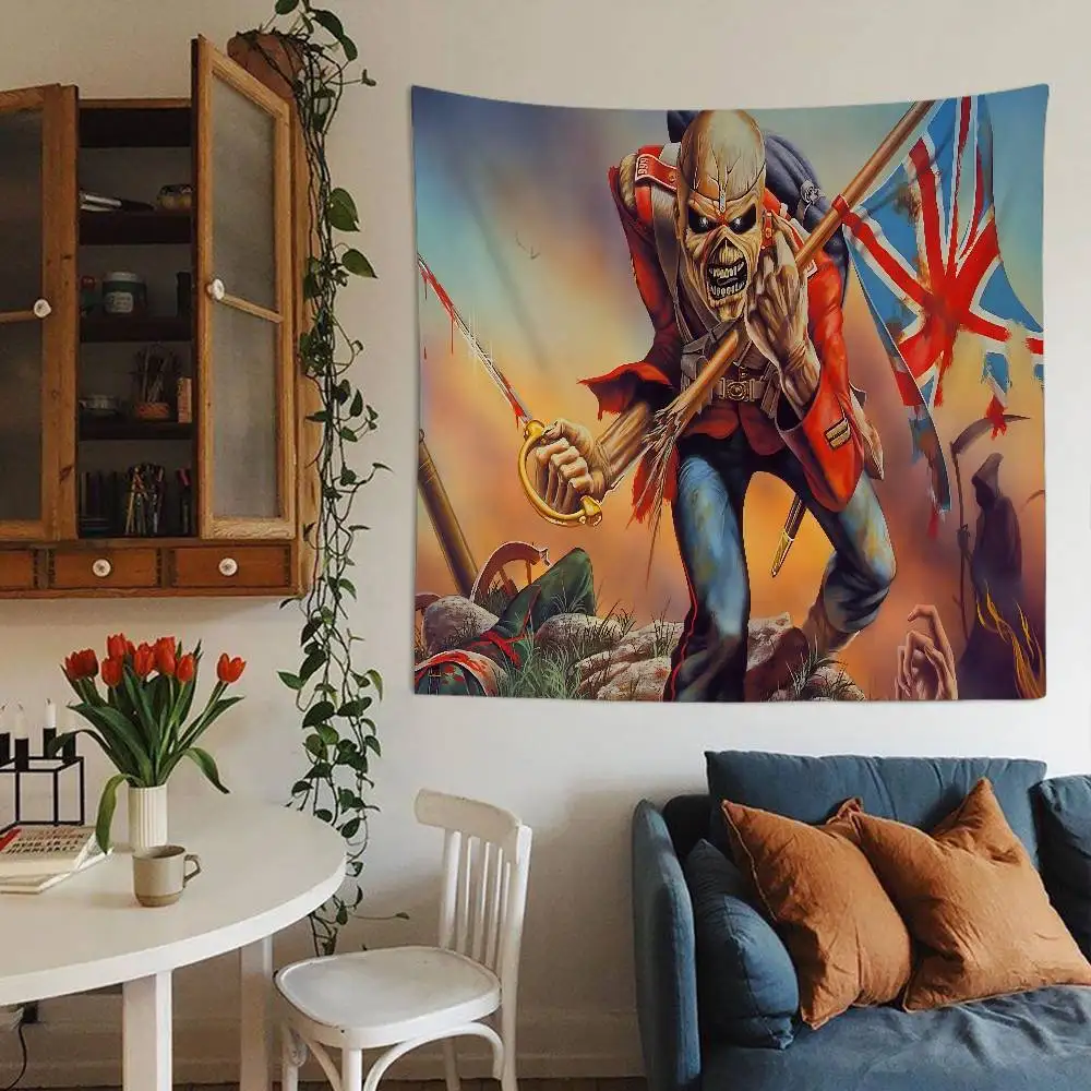 I-Iron-Maidens металлическая лента мультфильм гобелен искусство научная фантастика комната домашний декор настенные листы