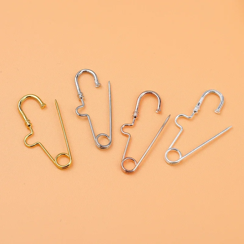 S925 Sterling Silver Pin Connection Buckle Broszka DIY Biżuteria Akcesoria