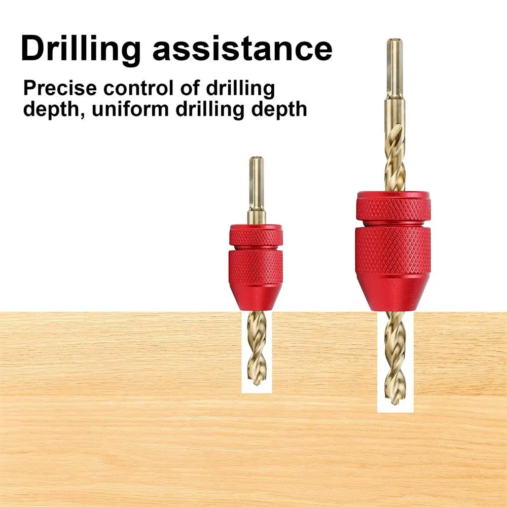 Adjustable Drill Stop Set Aluminum Alloy Outer Ring for Drill Bits Woodworking Tools Countersink Drill Depth Stopper Collar