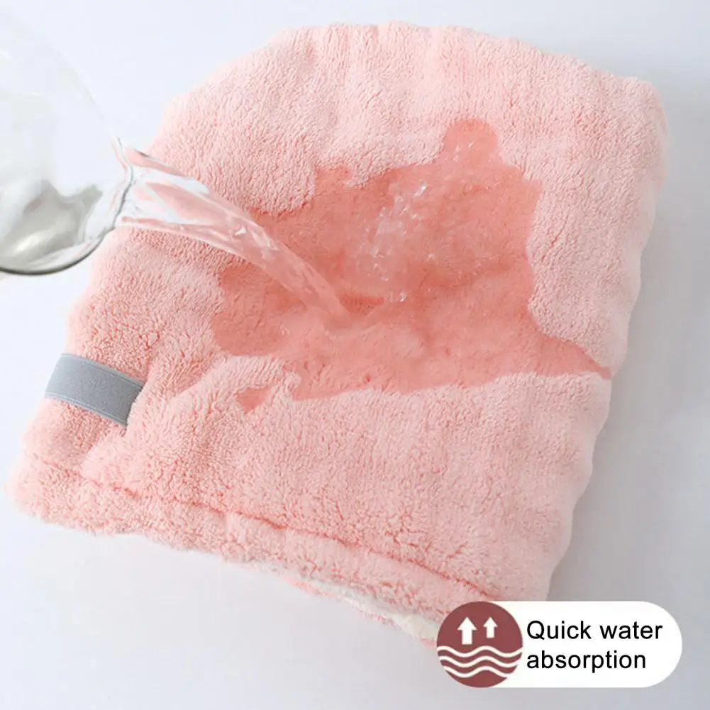 Microfiber Hair Towel Wrap for Long Hair Coral Fleece Hair Towel Wrap Quick Dry Absorbent Turban Wide Tail for Long for Shower