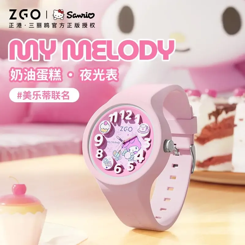 ZGO Sanrio Melody Joint Relógio feminino esportivo à prova d'água relógios de quartzo infantis