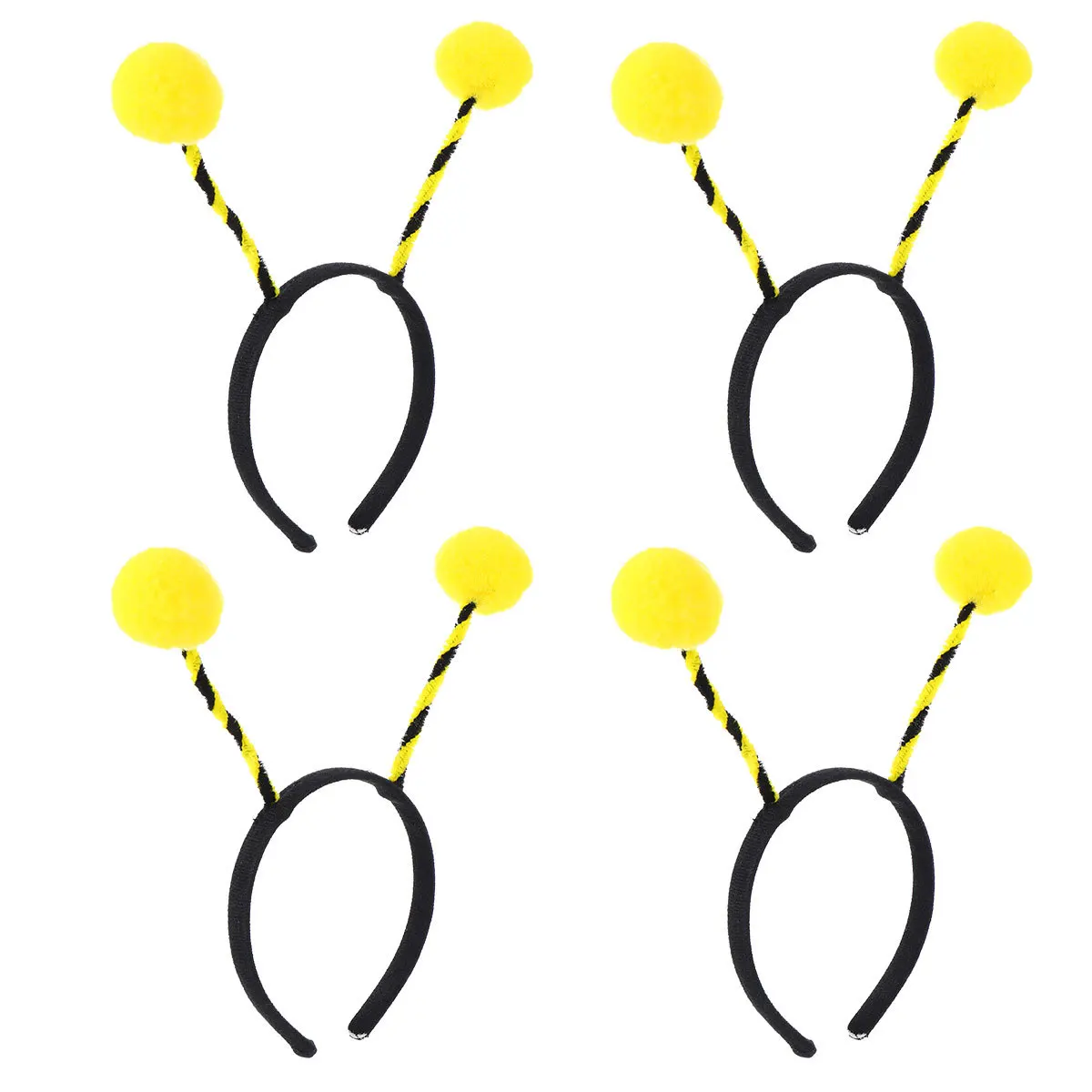 

4pcs Bee Hair Hoops Antenna Headband Vibrant Shaking Spring Design Durable Party Costume Cosplay Accessories Masquerade
