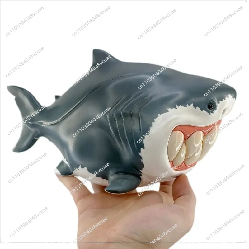 

For Cute Shark Resin Ornament, Creative Spoof Animal Statue Home Desktop Ornament